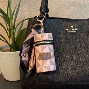 Pink Mini Bag with Scarf Purse Charm / Keychain. Makes a great gift!